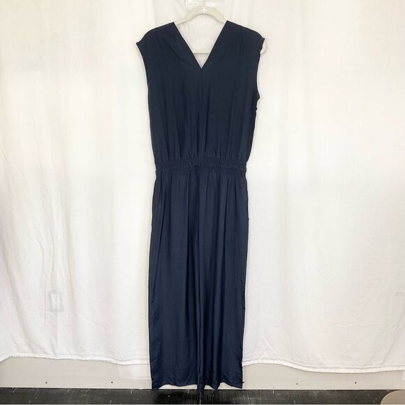 Sea Lily Miami Pia Power Black 100% Silk Wide Leg Jumpsuit Size M - Picture 9 of 13